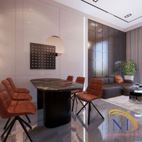 THIẾT KẾ NỘI THẤT CĂN HỘ CHUNG CƯ 65M2, ĐƯỢC THIẾT KẾ HIỆN ĐẠI VỚI TONE MÀU TRẦM ẤM VÀ SANG TRỌNG