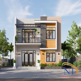 NHÀ 2 TẦNG THIẾT KẾ HIỆN ĐẠI MÁI BẰNG TẠI THÁI BÌNH