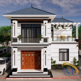 MẪU THIẾT KẾ BIỆT THỰ VƯỜN 2 TẦNG MÁI NHẬT HIỆN ĐẠI TẠI YÊN LẬP - PHÚ THỌ