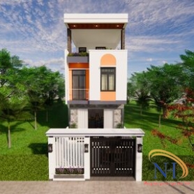 MẪU NHÀ 2,5 TẦNG HIỆN ĐẠI ĐẸP XUẤT SẮC ĐƯỢC NAM HÙNG THIẾT KẾ VÀ THI CÔNG TẠI THÁI NGUYÊN